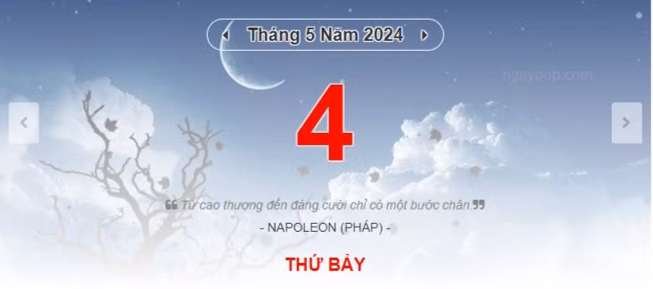 Lịch âm hôm nay - Xem lịch âm ngày 4/5