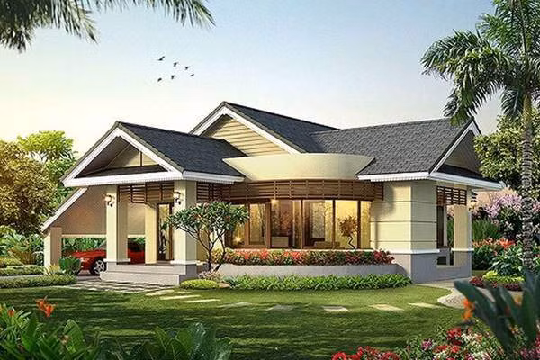 mau nha cap 4 mai thai chu l sang trong, hien dai ai cung muon xay - 16