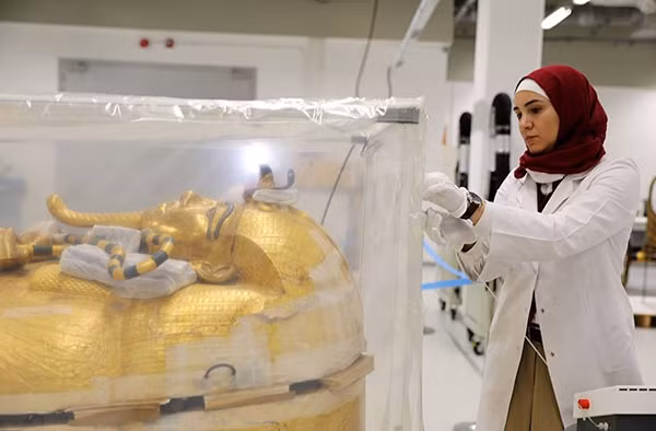 Sau khi hoàn thành quá trình phục dựng, các cỗ quan tài của pharaoh Tutankhamun sẽ được trưng bày tại Bảo tàng Ai Cập.