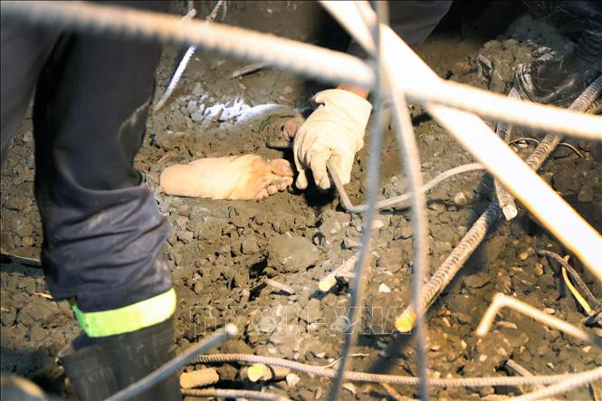 Sập giàn giáo công trình cây xăng tại Hải Phòng, 1 người chết và nhiều người bị thương ảnh 2 Chú thích ảnh