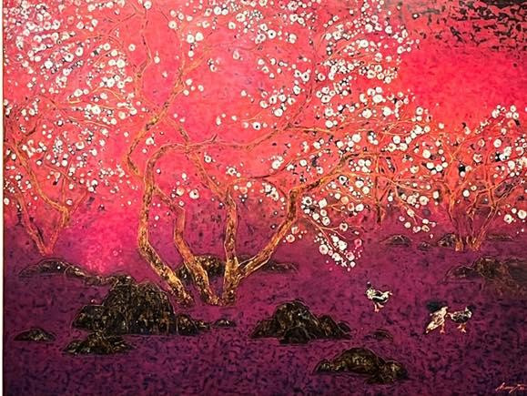 Mùa yêu - sơn mài của Bùi văn Huy. Mùa yêu - sơn mài của Bùi văn Huy.