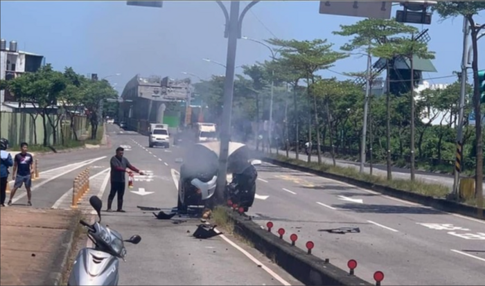 Hiện trường vụ tai nạn Lâm Chí Dĩnh gặp phải.