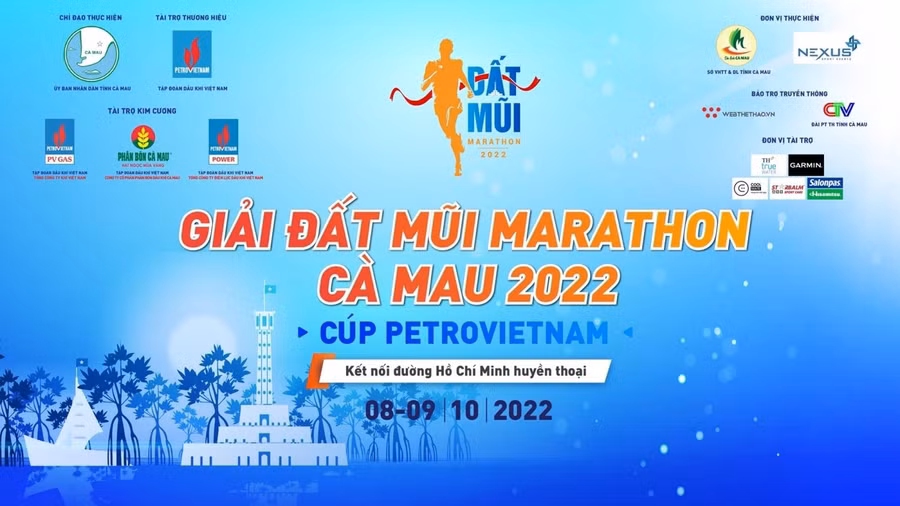 Giải chạy Đất Mũi Marathon Cà Mau 2022 - Cúp Petrovietnam do Petrovietnam tài trợ thương hiệu, cùng sự tài trợ chính của các đơn vị thành viên Petrovietnam: PV GAS, PVCFC, PV Power.