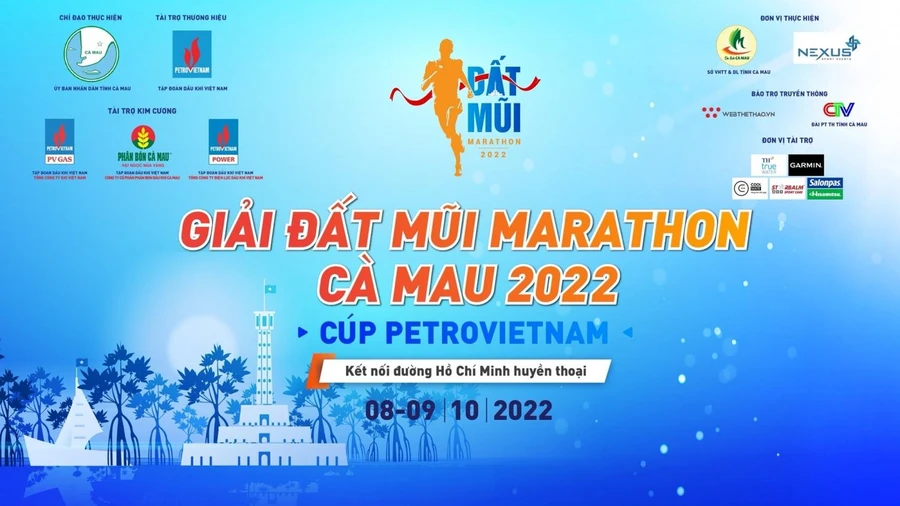 Giải chạy Đất Mũi Marathon Cà Mau 2022 - Cúp Petrovietnam do Petrovietnam tài trợ thương hiệu, cùng sự tài trợ chính của các đơn vị thành viên Petrovietnam: PV GAS, PVCFC, PV Power.