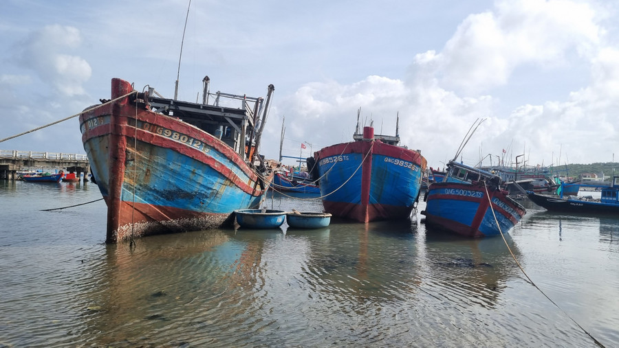 Cảng Sa Huỳnh sau khi dọn hết xác tàu đắm. Cảng Sa Huỳnh sau khi dọn hết xác tàu đắm.