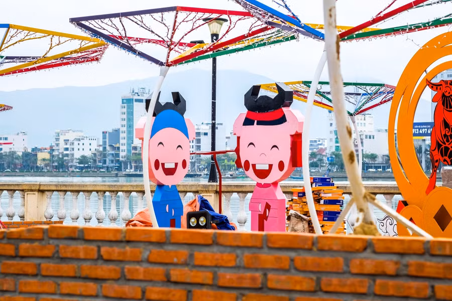 Những tiểu cảnh đẹp được dựng lên.