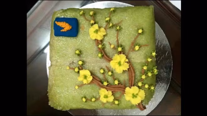 Bánh chưng hoa đậu.