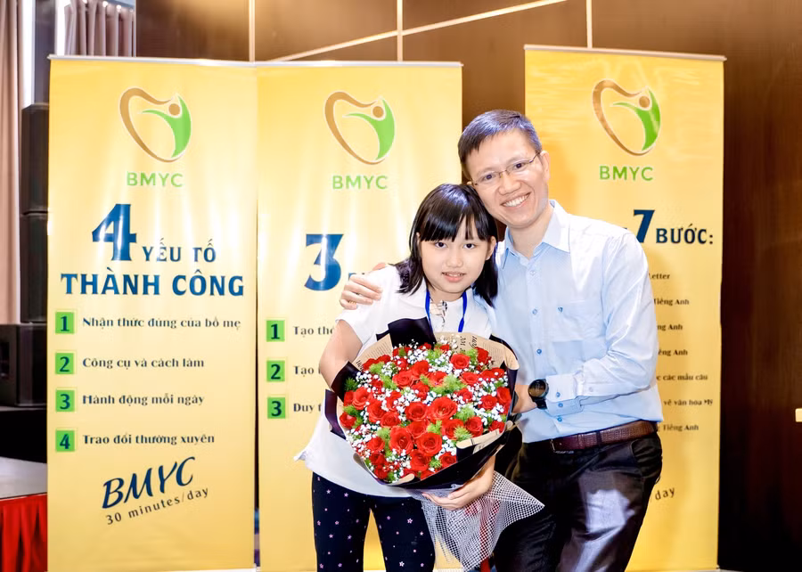 Anh Lê Quang Huy và con gái Vân Quỳnh 10 tuổi