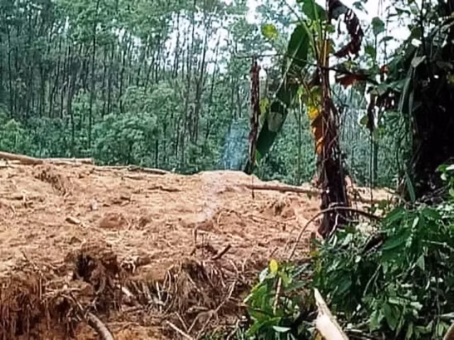 Hiện trường nơi điểm sạt lở.