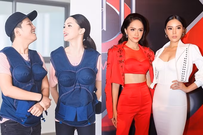 Bên cạnh hoạt động cộng đồng và lấn sân lĩnh vực người mẫu, Hương Giang góp mặt trong nhiều chương trình truyền hình ăn khách: "Khi đàn ông mang bầu" (trái), giám khảo "Siêu mẫu" (phải), "Người ấy là ai"... Bên cạnh hoạt động cộng đồng và lấn sân lĩnh vực người mẫu, Hương Giang góp mặt nhiều chương trình truyền hình ăn khách: Khi đàn ông mang bầu (trái), giám khảo Siêu mẫu (phải), Người ấy là ai...