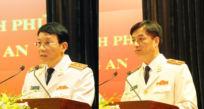 Thứ trưởng Lương Tam Quang và Thứ trưởng Nguyễn Duy Ngọc phát biểu tại buổi lễ.