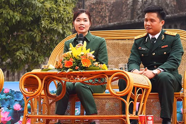 Đỗ Thu Trà chia sẻ trong buổi lễ gặp mặt tân binh Hà Nội lên đường nhập ngũ.