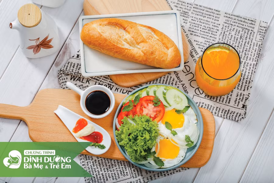 Thực đơn bữa sáng đảm bảo dinh dưỡng dành cho mẹ được đề xuất từ phần mềm.