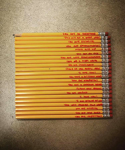 Lời nhắn động viên con mỗi ngày của bà mẹ Mỹ. Ảnh: Facebook Amanda.