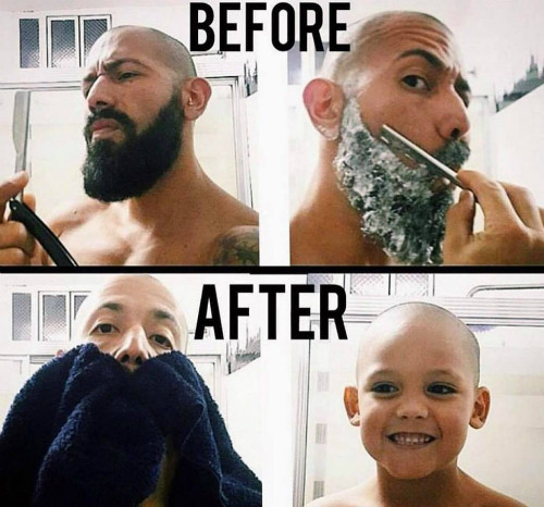 Khi đàn ông cạo râu.