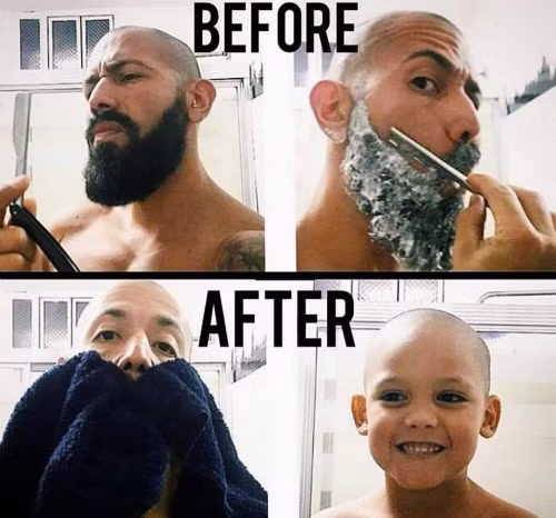 Khi đàn ông cạo râu.