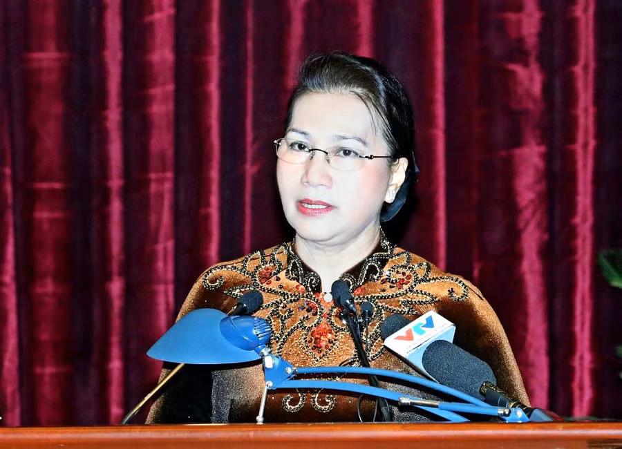 Chủ tịch Quốc hội Nguyễn Thị Kim Ngân phát biểu tại Hội nghị