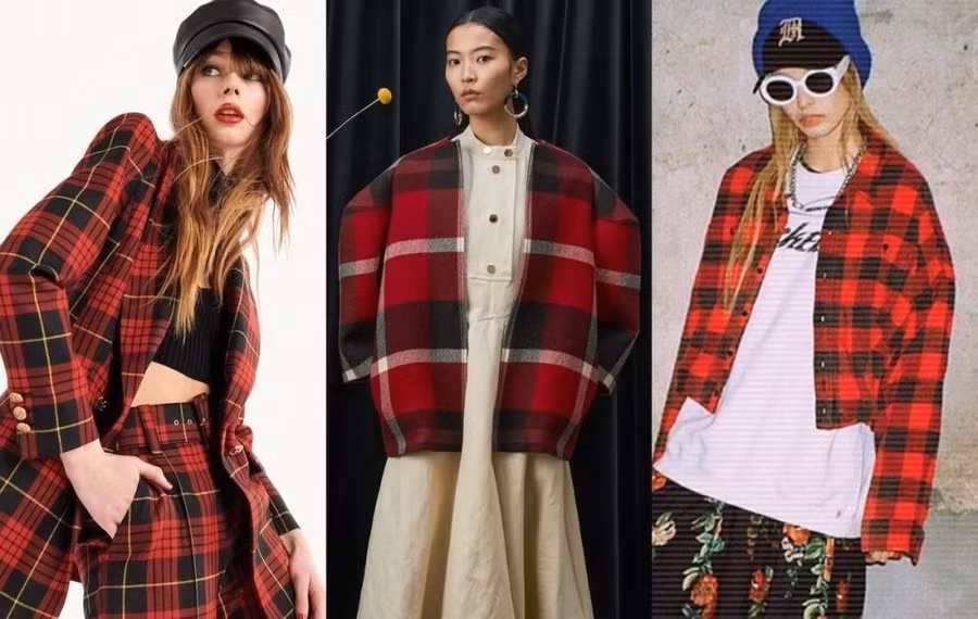 Trang phục mang sắc đỏ được phái đẹp ưu ái hơn cả vào mùa lễ hội.