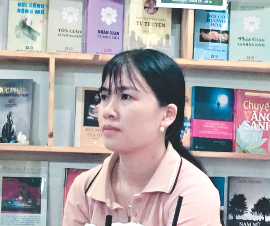 Cô giáo Quàng Thị Hoa buổi giao lưu tọa đàm “Được dạy - được học”. Ảnh: nhân vật cung cấp Cô giáo Quàng Thị Hoa buổi giao lưu tọa đàm “Được dạy - được học”. Ảnh: nhân vật cung cấp