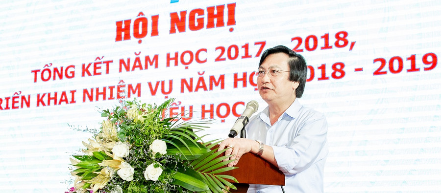Ông Nguyễn Đức Hữu, Phó Vụ trưởng phụ trách Vụ GD Tiểu học phát biểu