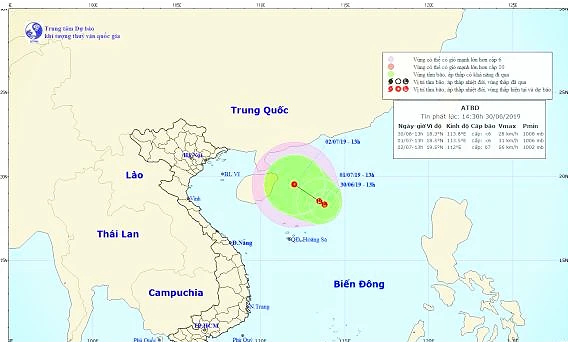 Vùng áp thấp được cảnh báo có khả năng mạnh lên thành áp thấp nhiệt đới hướng vào đất liền Việt Nam - Ảnh: Trung tâm Dự báo khí tượng thủy văn quốc gia.