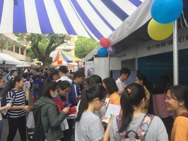 Ngay sau lễ khai mạc đã có hàng ngàn sinh viên đến tham gia ngày hội