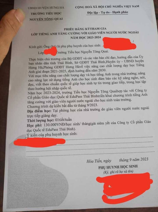 Mẫu phiếu đăng kí tham gia học Tiếng Anh liên kết tại huyện Hưng Hà, Thái Bình do phụ huynh cung cấp. Mẫu phiếu đăng kí tham gia học Tiếng Anh liên kết tại huyện Hưng Hà, Thái Bình do phụ huynh cung cấp.