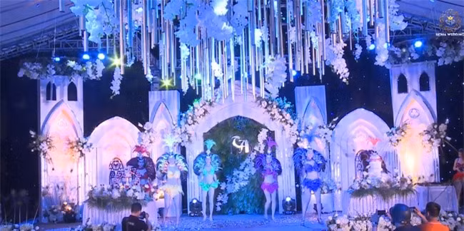 Hé lộ thân thế cô dâu trong đám cưới siêu khủng ở Hưng Yên rạp dựng 10 ngày, riêng tiền trang trí đã 2 tỷ; ca sĩ Đan Trường, Quỳnh Nga xuất hiện - Ảnh 13.