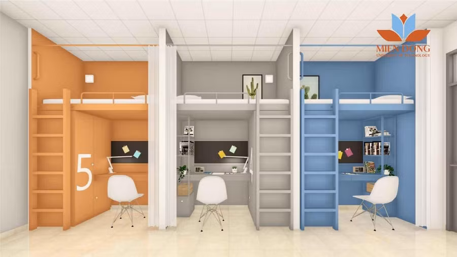 Ký túc xá chuẩn 3 sao miễn phí đang được nhà trường nâng cấp để phụ huynh và sinh viên yên tâm trong quá trình học tập