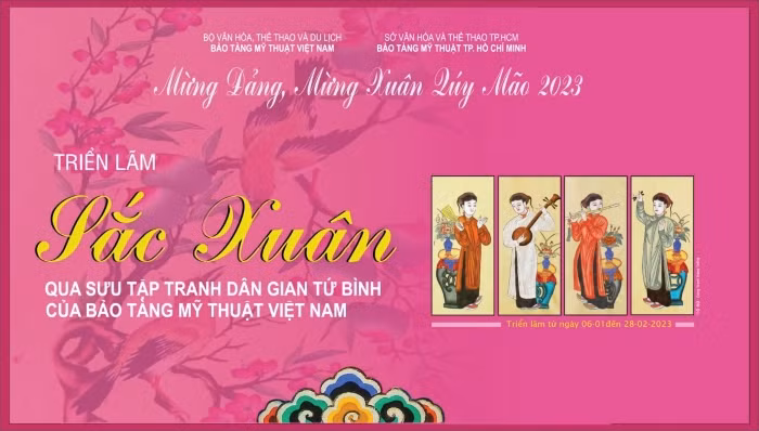 Triển lãm sắc xuân qua sưu tập tranh dân gian Tứ bình