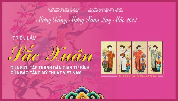 Triển lãm sắc xuân qua sưu tập tranh dân gian Tứ bình