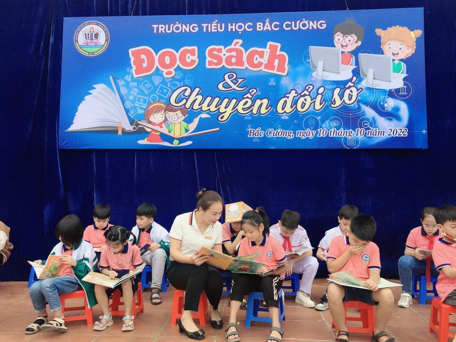 Trường Tiểu học Bắc Cường hưởng ứng Ngày chuyển đổi số.