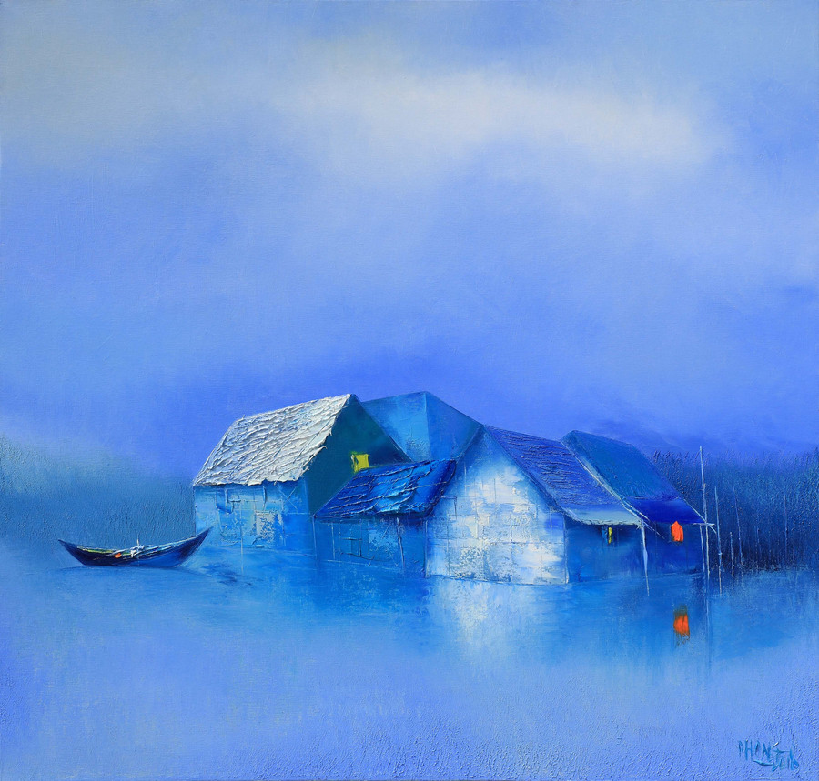 Tác phẩm "Mưa trắng" của họa sĩ Đào Hải Phong được trưng bày tại triển lãm. Tác phẩm "Mưa trắng" của họa sĩ Đào Hải Phong được trưng bày tại triển lãm.