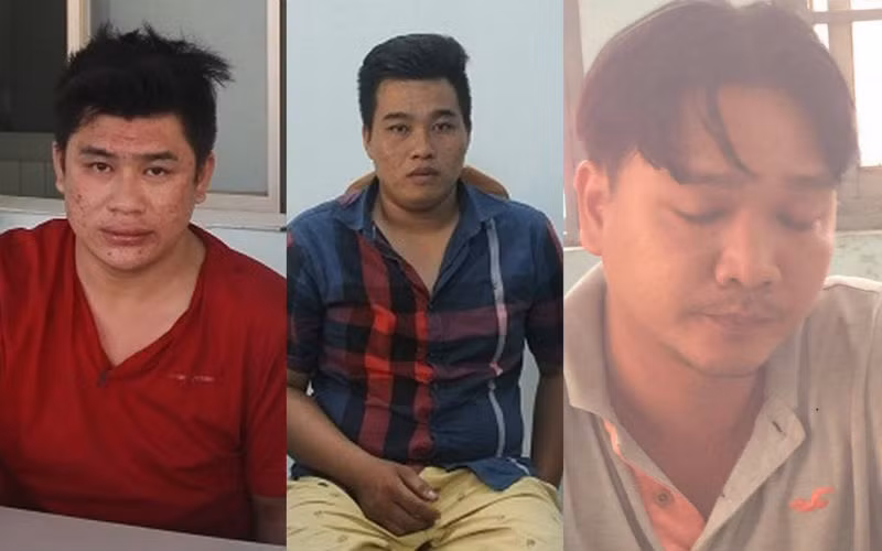 Hai đối tượng Nguyễn Châu Hoàng Phú (trái) và Nguyễn Tấn Tài (phải) khi bị bắt giữ