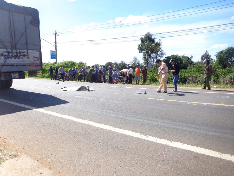 Hiện trường vụ tai nạn. 