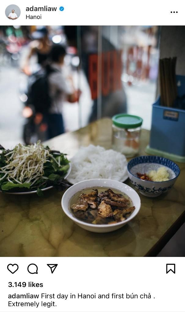 Adam Liaw thích thú chia sẻ cảm nhận về món bún chả yêu thích trên trang cá nhân khi có dịp đến Việt Nam năm 2019 Adam Liaw thích thú chia sẻ cảm nhận về món bún chả yêu thích trên trang cá nhân khi có dịp đến Việt Nam năm 2019