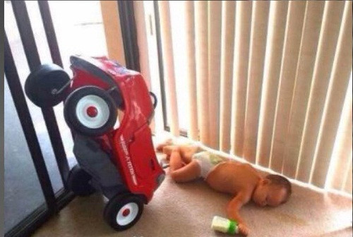 Hiện trường một vụ tai nạn vì say sữa.