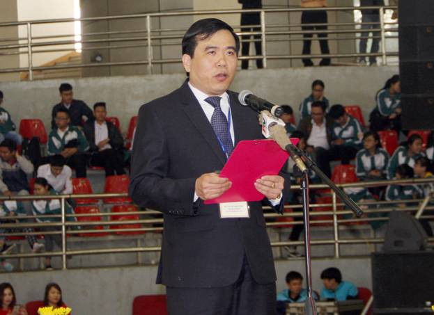 Ông Nguyễn Minh Tường - Giám đốc Sở GD&ĐT tỉnh Phú Thọ - Trưởng BTC phát biểu khai mạc Hội khoẻ