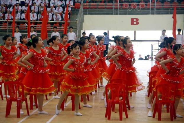 Một số tiết mục đồng diễn tại lễ khai mạc HKPĐ tỉnh Phú Thọ lần thứ XVIII