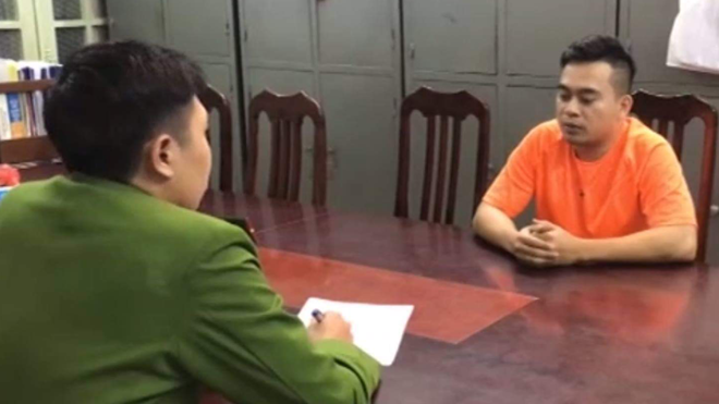 Ảnh đối tượng tại cơ quan Công an. Nguồn CA.