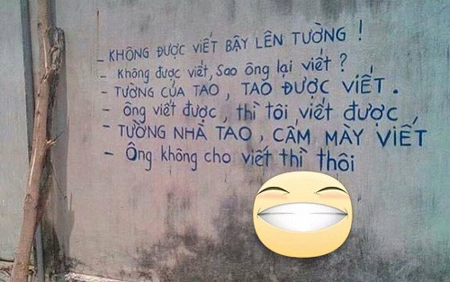 Không được viết bậy lên tường.