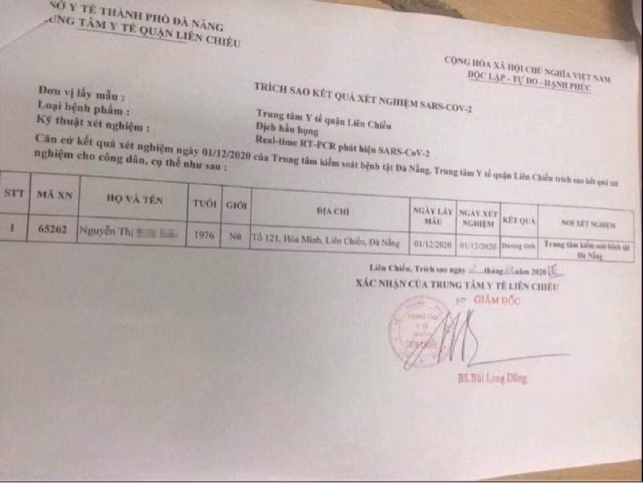 Kết quả xét nghiệm bị nữ điều dưỡng chỉnh sửa từ âm tính thành dương tính.