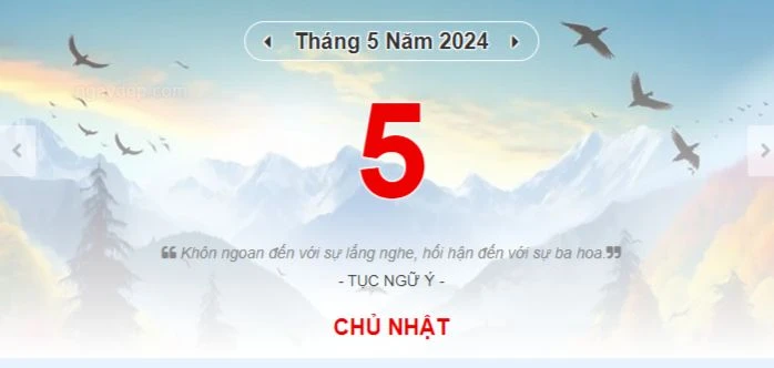 Lịch âm hôm nay - Xem lịch âm ngày 5/5