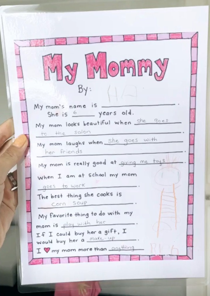 Bảng khảo sát bằng tiếng Anh của bé Richard Nguyễn. Bảng khảo sát bằng tiếng Anh của bé Richard Nguyễn.