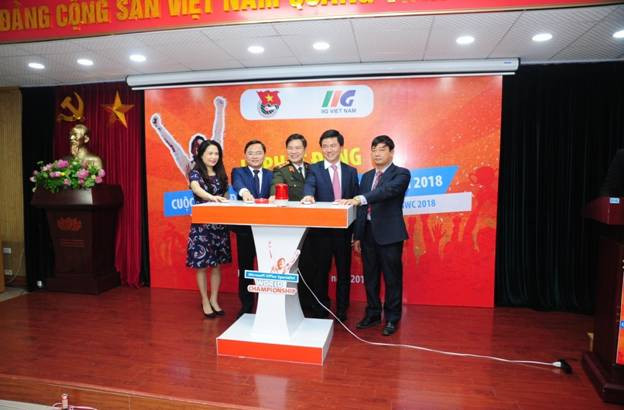 Đại diện lãnh đạo các cơ quan, tổ chức nhấn nút khởi động cuộc thi vô địch Tin học văn phòng thế giới 2018 Đại diện lãnh đạo các cơ quan, tổ chức nhấn nút khởi động cuộc thi vô địch Tin học văn phòng thế giới 2018
