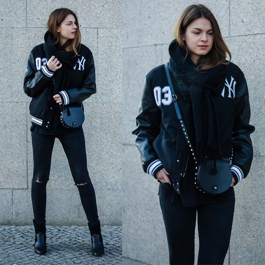 10 gợi ý mix đồ đông siêu đẹp với áo khoác đen ảnh 8 10 gợi ý mix đồ đông siêu đẹp với áo khoác đen