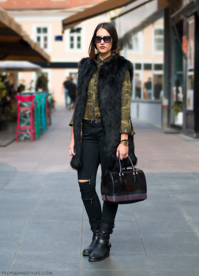 11 cách phối đồ sành điệu với áo gile lông ấm áp ảnh 2 11 cách phối đồ sành điệu với áo gile lông ấm áp