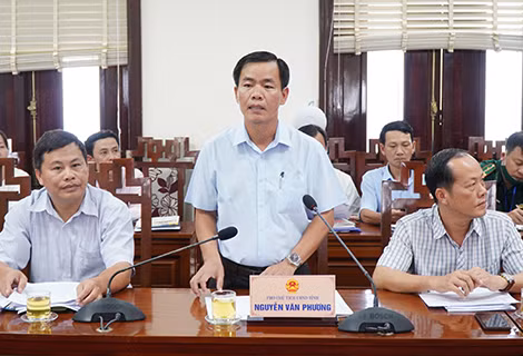 Phó Chủ tịch UBND tỉnh Nguyễn Văn Phương phát biểu tại buổi làm việc.