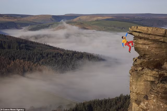 Thử thách gây sốc ở vách đá độ cao trăm mét ảnh 1