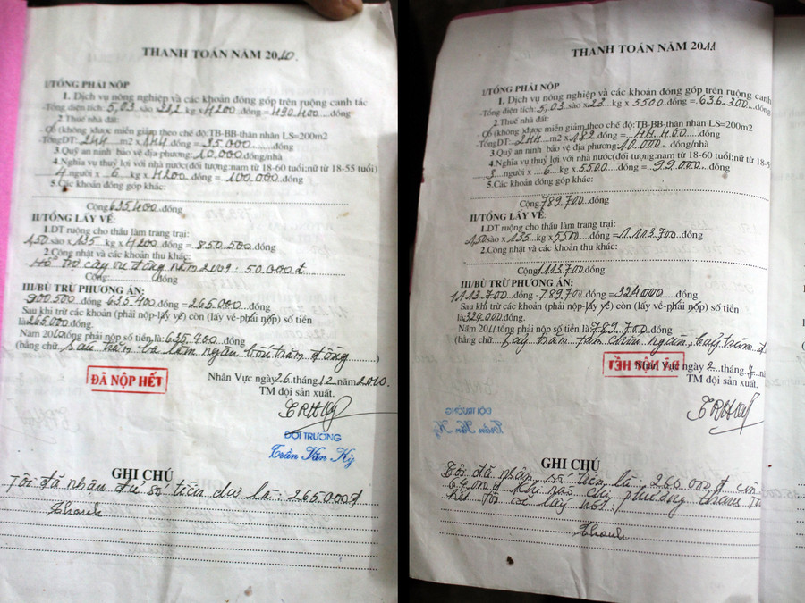 Sổ ghi đã đóng tiền thủy lợi nội đồng của một hộ gia đình trong các năm từ 2008 - 2016 của thôn Nhân Vực, xã Văn Nhân - Phú Xuyên - Hà Nội Sổ ghi đã đóng tiền thủy lợi nội đồng của một hộ gia đình trong các năm từ 2008 - 2016 của thôn Nhân Vực, xã Văn Nhân - Phú Xuyên - Hà Nội